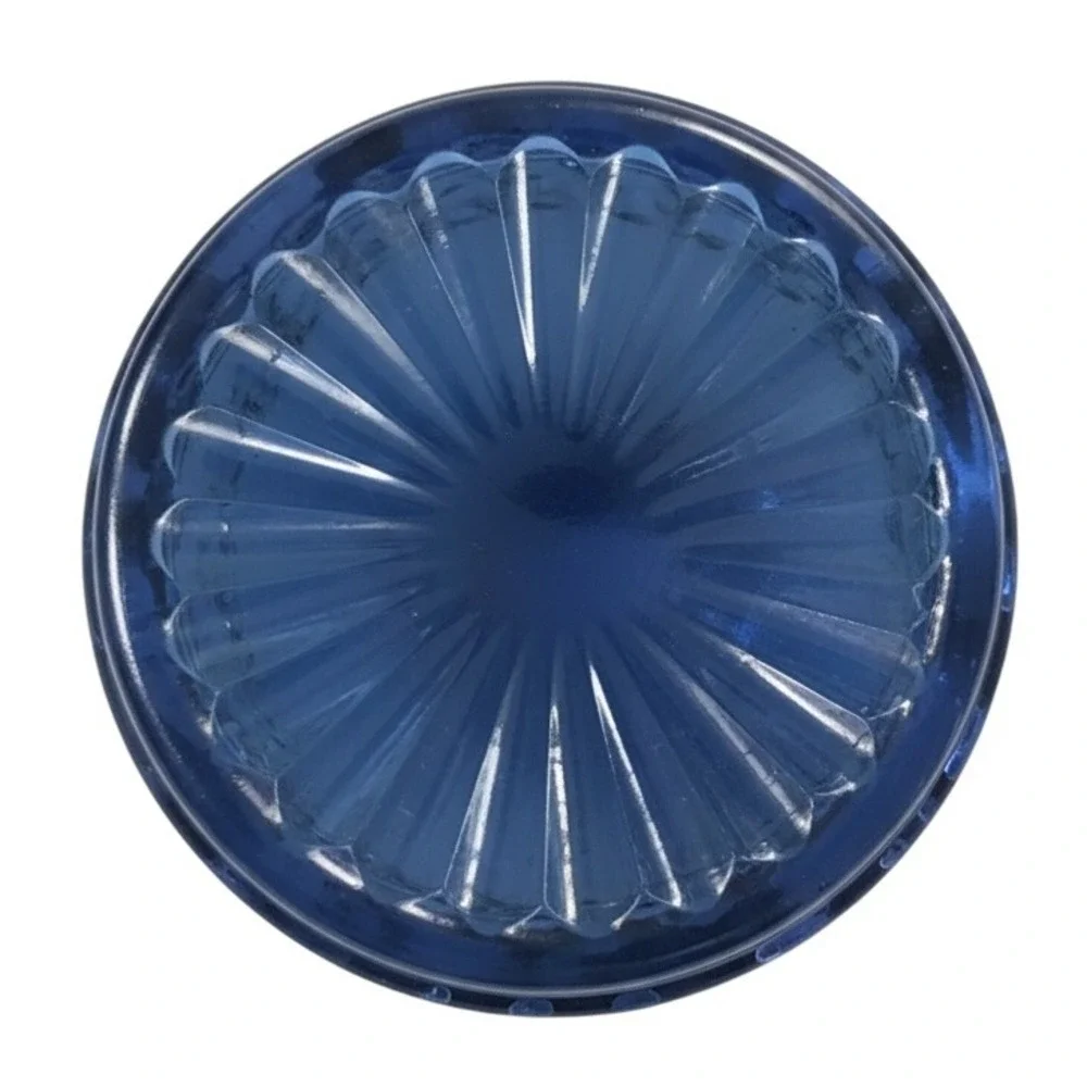 Cobalt Blue Glass Vase Embossed Decorative‎ Accent Table Decor